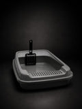 Arenero Abierto para Gatos con Rejilla Atrapa Arena y Pala | Caja Sanitaria Premium | SPOTMASCOTAS