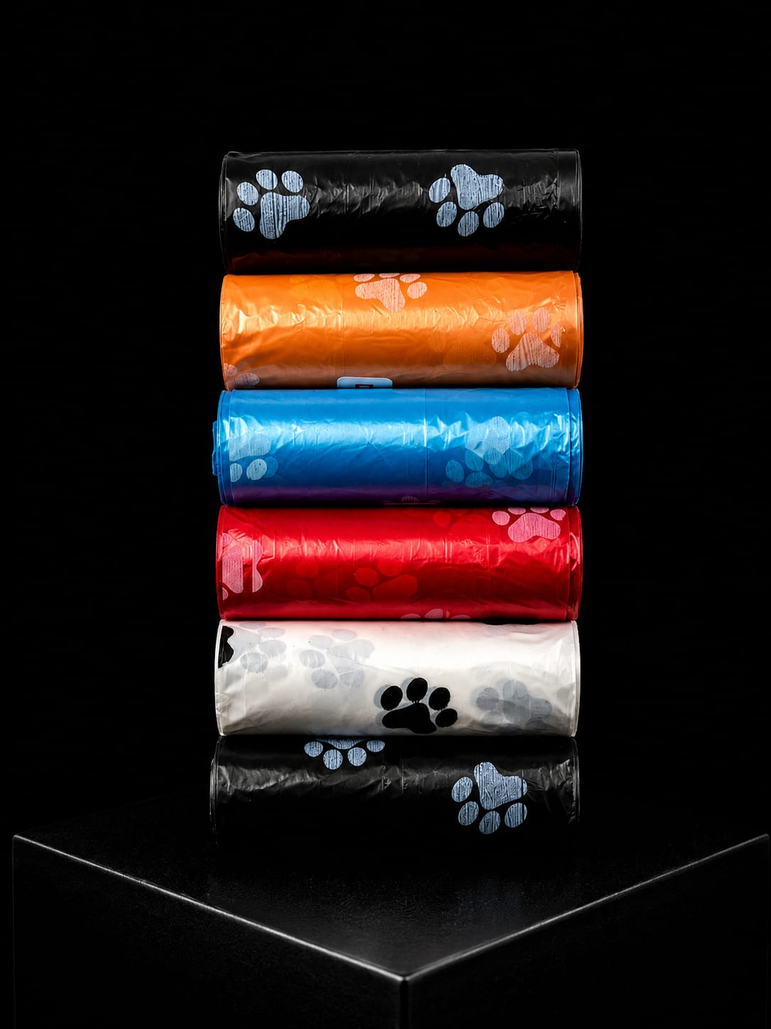 Rollos de Bolsas para Desechos de Mascotas con Diseño de Huellas | Pack Multicolor | SPOTMASCOTAS